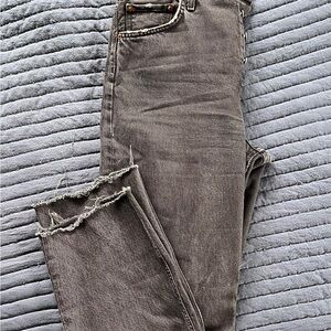 Agolde Gray Distressed Jeans